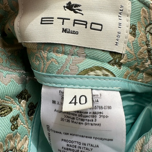 ETRO JACQUARD CIGARETTE TROUSERS- Size 40 Italian - Picture 14 of 16